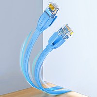 SAMZHE Cable de Internet Ethernet UTP Cat6 Plano de Cobre Puro 32AWG 1.50mm, Cable de Conexión RJ45 Cat6 Chapado en Oro, Cable Jumper Cat6