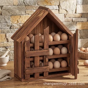 Wooden Chicken Coop Egg Storage Rack 3 Tier Fresh Keeping <b>Kitchen</b> Organizer - Product Image 2