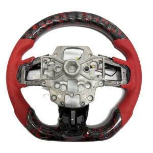 Volant personnalisé en fibre de carbone forgée <span class=keywords><strong>rouge</strong></span> LED en cuir véritable pour Ford <span class=keywords><strong>Mustang</strong></span> 2014-2023 – <span class=keywords><strong>Prix</strong></span> usine – Personnalisation sur mesure - Product Image 6