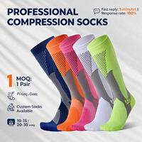 Chaussettes de compression respirantes et colorées en jacquard pour infirmières et médecins - Bas de contention anti-odeur avec soutien de la voûte plantaire