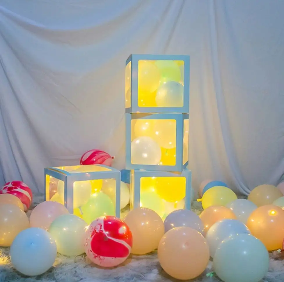 YC-BX1 Transparante Alfabet Letter Box Baby Party Bruiloft Decoratie Tafel Douche Verjaardagsballon Doos