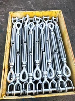 Tendeur de câble réglable en acier forgé à mâchoires, type US, corps ouvert, zingué, pour levage industriel lourd et applications marines