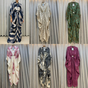 Robe longue kaftan élégante noire et or pour femme, style vintage, modeste, <span class=keywords><strong>kimono</strong></span>, pour l'Aïd, coupe ample et décontractée, taille unique - Product Image 5