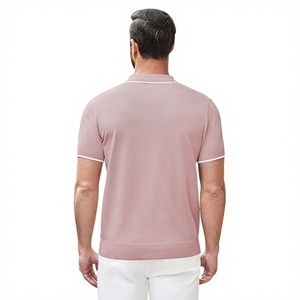 เสื้อโปโลสีชมพูพรีเมียมสำหรับผู้ชายรุ่นใหม่ล่าสุด แขนสั้น สไตล์ลำลอง ผ้าปิเก้ รับผลิตตามแบบ OEM แบรนด์ส่วนตัว ขายส่งจากโรงงาน - Product Image 4