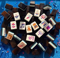 Jeu de Mahjong portable de 160 pièces, design Hanukkah, tuiles de Mahjong américaines, motif personnalisé, jeu de société, cadeau