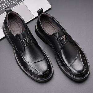 Men's Spring Fashion Derby Shoes Top Grain Leather High End Classic Style Elegant Leather Shoes for Men - Product Image 4