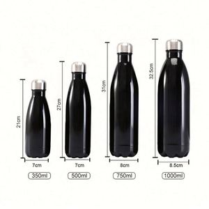 Bouteille isotherme en acier inoxydable à double paroi sous vide, forme cola, 500 ml/750 ml/1000 ml, pour le sport - Product Image 2