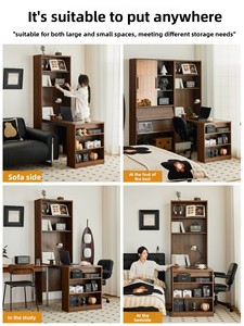 Petite commode <span class=keywords><strong>de</strong></span> chevet pliable en <span class=keywords><strong>bois</strong></span> massif <span class=keywords><strong>de</strong></span> style médiéval à quatre tiroirs, bibliothèque murale combinée, mobilier <span class=keywords><strong>de</strong></span> maison pour salon - Product Image 5