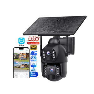 Caméra de sécurité solaire UBOX 6MP IP67 à double objectif avec suivi de mouvement humain, alarme, vision nocturne couleur, détection de mouvement, 4G Wifi AOV - Product Image 1