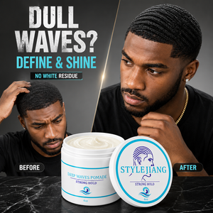 Pommade Coiffante Professionnelle Deep Wave à Tenue Forte pour Ondulations 360, Brillance Naturelle, Application Facile, pour Hommes - Product Image 1