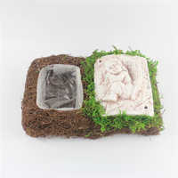 Planteur succulent personnalisé direct d'usine pots de plantes en rotin naturel jardinière de jardin extérieure pour plantes succulentes