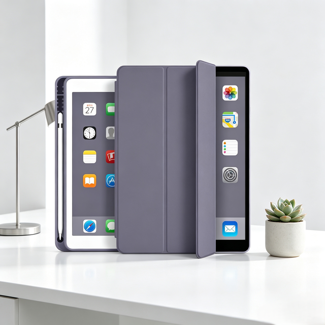 Triple-Fold Soft TPU Smart Case with Pencil Holder, Auto Wake/Sleep Function for iPad Air 6 & iPad Pro 2024