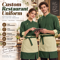 Veste de chef de restaurant en sergé à manches longues, fermeture boutonnée, légère, respirante, coupe simple et ample, adaptée aux climats chauds d'Asie du Sud-Est