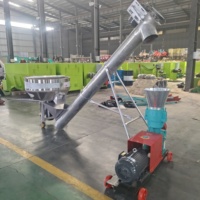 Máquina de Pellets de Alimento para Pollos de Alta Calidad, Línea de Producción de Pellets de Alimento de 1 Tonelada/Hora para Aves de Corral, Ganado, Ovejas, Pequeñas Fábricas de Alimento