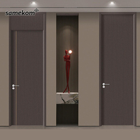 Porte intérieure en bois massif Porte intérieure ignifuge Cadre en bois insonorisé Porte d'hôtel antifumée