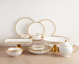 Luxury Gold-Edged Ceramic Dinnerware Set, Premium Custom Trend Design for Kazakhstan, Uzbekistan, Central Asia and Middle East - Product Image 1