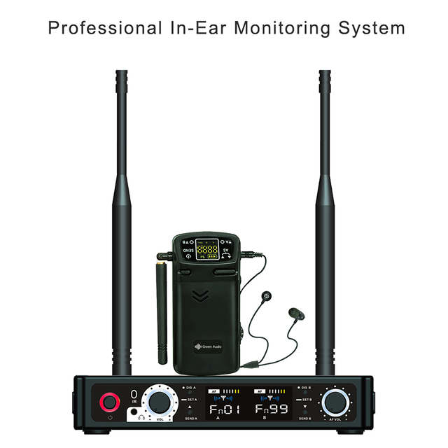 GAW-M802 Professional Stereo UHF Noise Cancelling Ear-in Ear Monitor System
