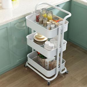 Chariot de rangement multi-niveaux à 3 étages avec roulettes pour cuisine, chambre de bébé, organisation, étagère mobile - Product Image 3