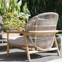 Canapé en bois extérieur de loisirs nordiques chaise en rotin de terrasse de jardin imperméable pour la cour balcon crème solaire teck pour la vie en plein air