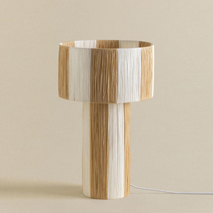 Lampada da Tavolo Moderna Artigianale con Paralume <span class=keywords><strong>a</strong></span> Trama Lineare, Alimentata <span class=keywords><strong>a</strong></span> Corrente, Lampada da Comodino <span class=keywords><strong>a</strong></span> Forma di T per Camera da Letto e Soggiorno - Product Image 3