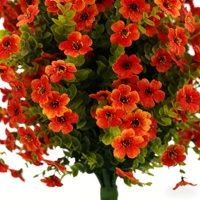Fleurs en soie détachables violettes à insérer dans le sol, oranges - Décoration pour Halloween, Fête des Mères/Fête des Pères, résistantes aux UV, imperméables