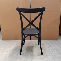 Chaise de salle à manger empilable en plastique PP à dossier croisé, chaise de bistrot moderne pour événements, idéale pour les restaurants et l'extérieur