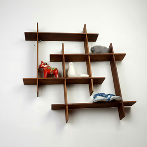 Wooden Floating <b>Shelf</b> <b>Wall</b> Mount Dark Brown Multi Tier Vertical Storage Ledge Display Organizer Rack Unit Home Decoration - Product Image 1