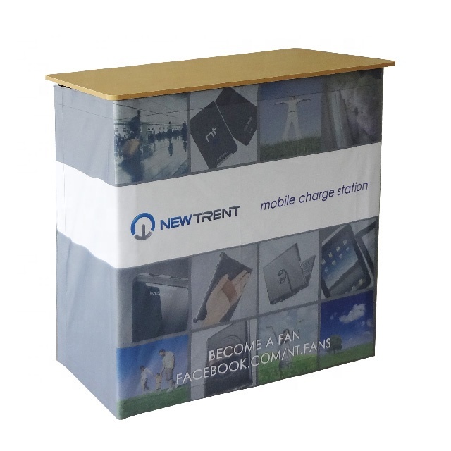 Aluminum Portable Trade Show Shelves Storage Advertising Full Color Print Tool Free Pop up Counter