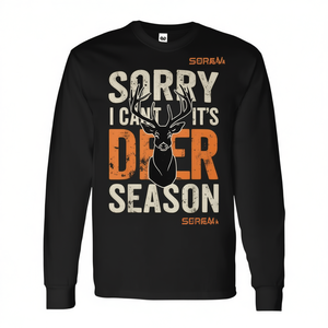T-shirt à manches longues pour chasseur, motif « Sorry, c'est la saison des cerfs » - Product Image 2