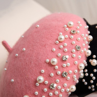 Chapeau béret chic français pour femme, 12 couleurs en stock, service OEM, broderie personnalisée, 100% laine