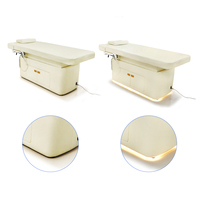 Lit Facial Électrique Chauffant Avec Armoire Chaise De Beauté Mobilier De Salon Lit À 4 Cils À Moteur Lumière LED Lit De Spa Table De Massage