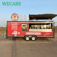 Remorque de restauration mobile WECARE entièrement équipée pour café, glaces, hot-dogs, poulet grillé, pizza, barbecue, et restauration rapide avec cuisine complète