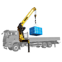 Grue à flèche télescopique de 5 tonnes, grue montée sur camion, grue hydraulique pour camion, manipulateur avec télécommande