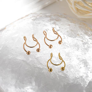 Personnalité de la mode Sexy multicolore non percé sans trou <span class=keywords><strong>faux</strong></span> or argent acier inoxydable nez Piercing <span class=keywords><strong>anneau</strong></span> - Product Image 6