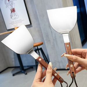 Stainless Steel Wooden Handle Spatula 3 <b>Pc</b> <b>Set</b> Heat Resistant For Cooking Pizza Steak Teppanyaki Utensils - Product Image 2