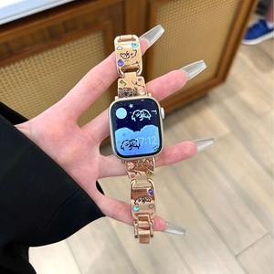 Nuevo lindo cachorro circón Color diamante Metal correa de reloj para <span class=keywords><strong>Apple</strong></span> <span class=keywords><strong>Watch</strong></span> Ultra 2 49mm banda para Iwatch Series 9 Se 8 7 <span class=keywords><strong>6</strong></span> 5 41mm 45mm - Product Image 3