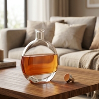 Vente directe usine Shandong – Bouteilles en verre plates transparentes sérigraphiées de 250 ml et 500 ml avec bouchon en liège pour diffuseur de parfum (Tequila)