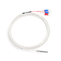BERM Termokopel Silinder Kecil PT100 Tipe Jarum, Kawat Sensor Suhu Logam, Tipe Probe, Tahan Panas