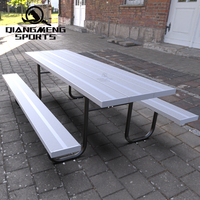 Tables et chaises de pique-nique personnalisées Town Park Chaises de table de pique-nique publiques dos nu en aluminium