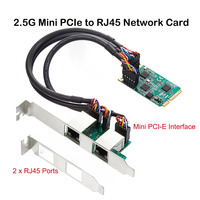 IO-MPE8125B-2GLAN 2.5G Mini PCIe vers RJ45 Carte réseau Double ports 2500Mbps Mini PCI Express NIC Lan Card IO-MPE8125B-2GLAN