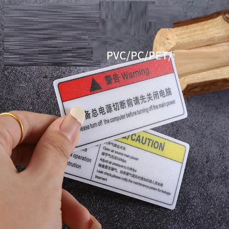 Industrial Hazard PVC Plastic Sheets Abrazine Waterproof Warning Sign Adhesive Labels