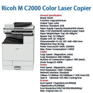 Photocopieur Neuf Ricoh Aficio MC2000 Imprimante Laser Couleur Copieur Machine d'Impression Ricoh Basse Vitesse avec Chargeur de Documents 20ppm - Product Image 6