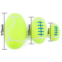 Jouets à mâcher interactifs en peluche durables et écologiques pour chiens - Balle de tennis jaune et orange avec fonction de nettoyage des dents