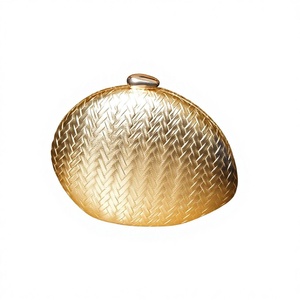 Euro-American Cross-Border Golden High-End Handmade PU Woven Polyester Metallic Design <b>Clutch</b> Crossbody Bag Tanjing - Product Image 1