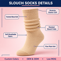 Chaussettes Scrunch pour femmes, en coton tricoté douillet, avec logo de marque, chaussettes amples pour bottes, décontractées, hiver, épaisses et moelleuses, personnalisables pour filles