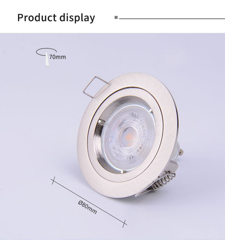Golden Fixed Recessed Downlights 70mm Cut Out GU10 Recessed Ceiling Lights