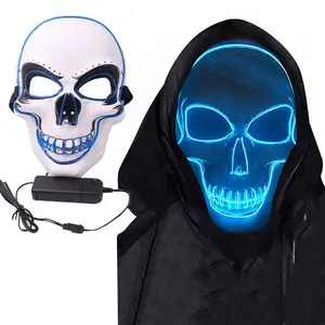 Masque de crâne lumineux LED Offre Spéciale pour Costume de fête d'Halloween Mascara de couverture de visage de crâne effrayant lumineux