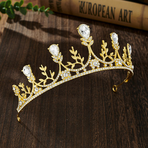 Diadème de mariée européen et américain haut de gamme couronne de cristal en alliage atmosphérique <span class=keywords><strong>anniversaire</strong></span> 18 accessoires de mariage diadème <span class=keywords><strong>adulte</strong></span> - Product Image 6
