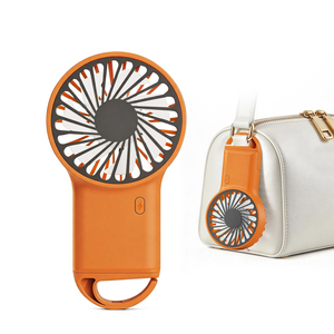 Mini ventilateur portable USB rechargeable avec logo personnalisable, pour le bureau, à main ou sur pied, avec crochet - Product Image 1