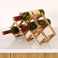 Casiers à vin empilables en bois de comptoir Support de bouteille de vin sur pied pliable Supports de stockage de vin en bois